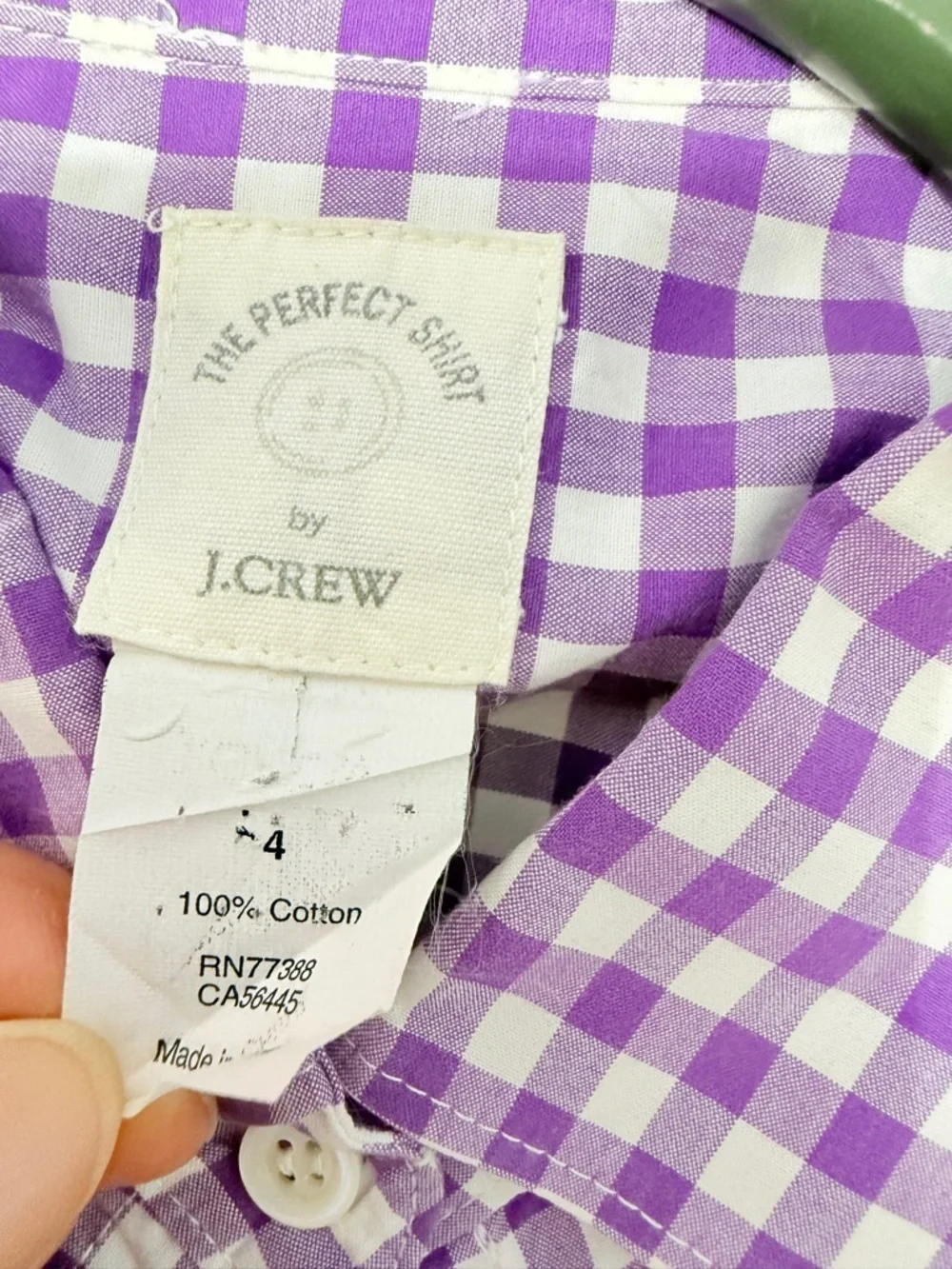 #16)  J. Crew Purple Gingham Button-Down Shirt